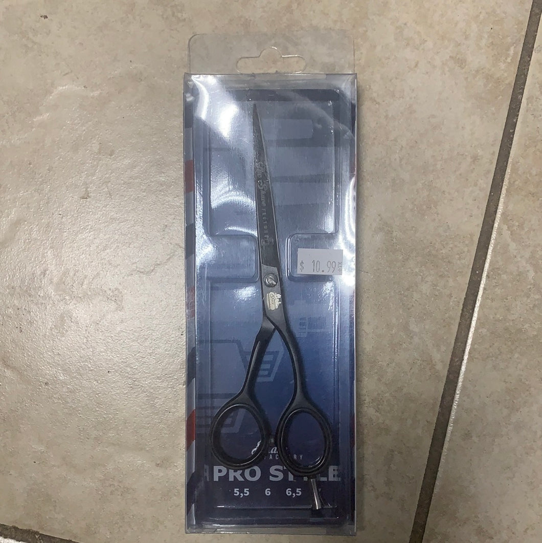 The Shave Factory Pro Style 6.5” Matte Black Finish Hair Shears