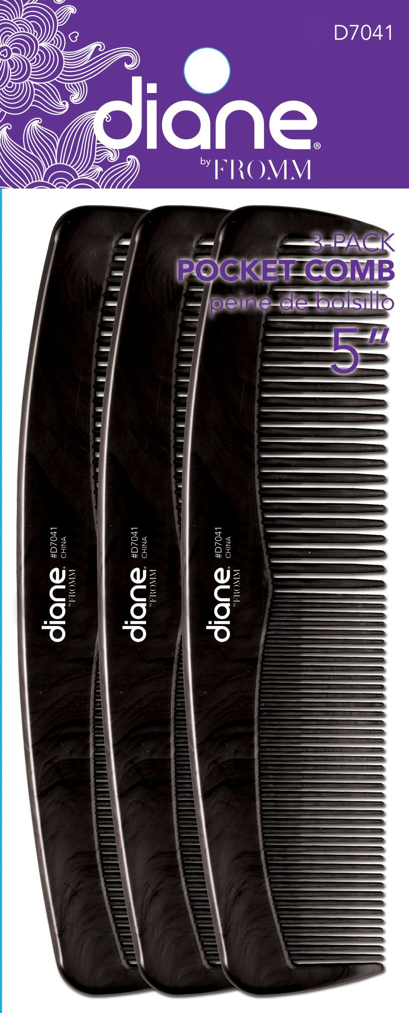 Diane Pocket Comb 5” 3-Pk D7041