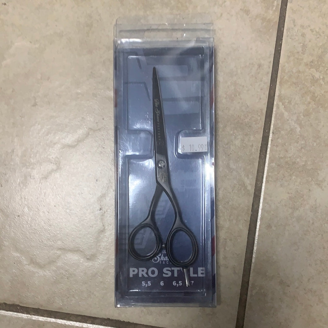 The Shave Factory Pro Style 6” Matte Black Finish Hair Shears