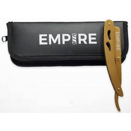 Empire Razor Holder Gold Steel With Zipper Pouch EMP250