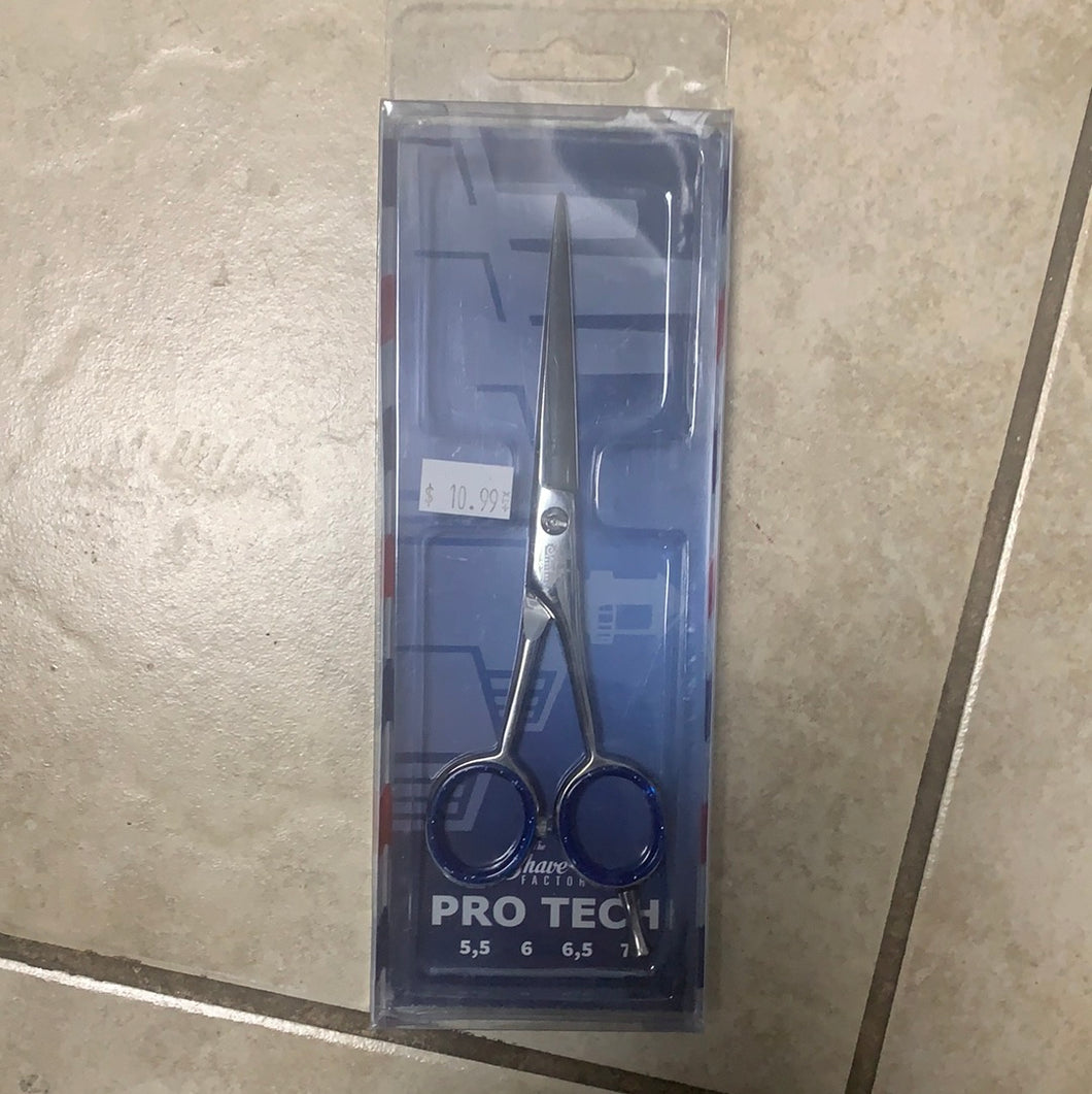 The Shave Factory Pro Tech 6” Mirror (Silver)Finish w/ Beads Blast Hair Shears